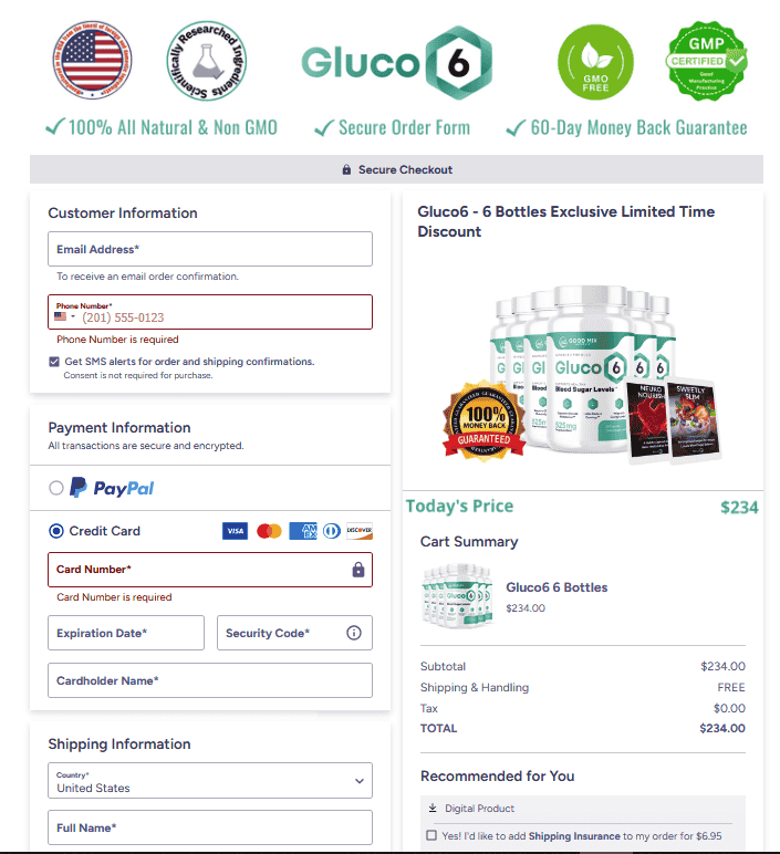 Gluco6-checkout-page